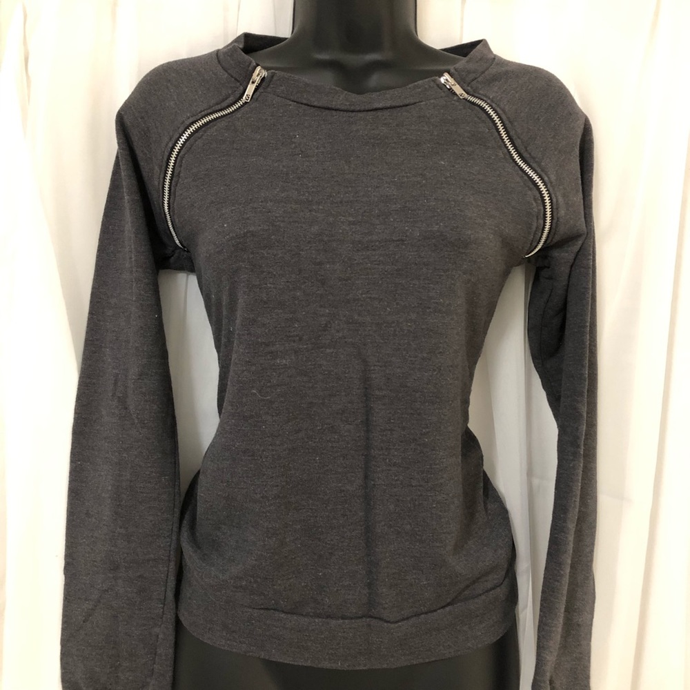 Gray zipper sweater
